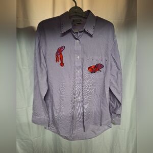 Women's Purple Button Down Shirt.